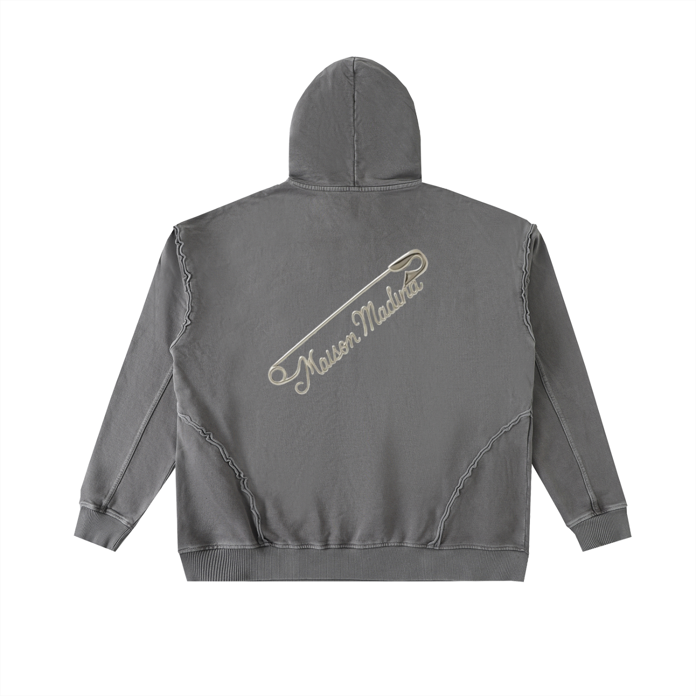 Sweat à Capuche Oversize Style Vintage Coutures Brutes