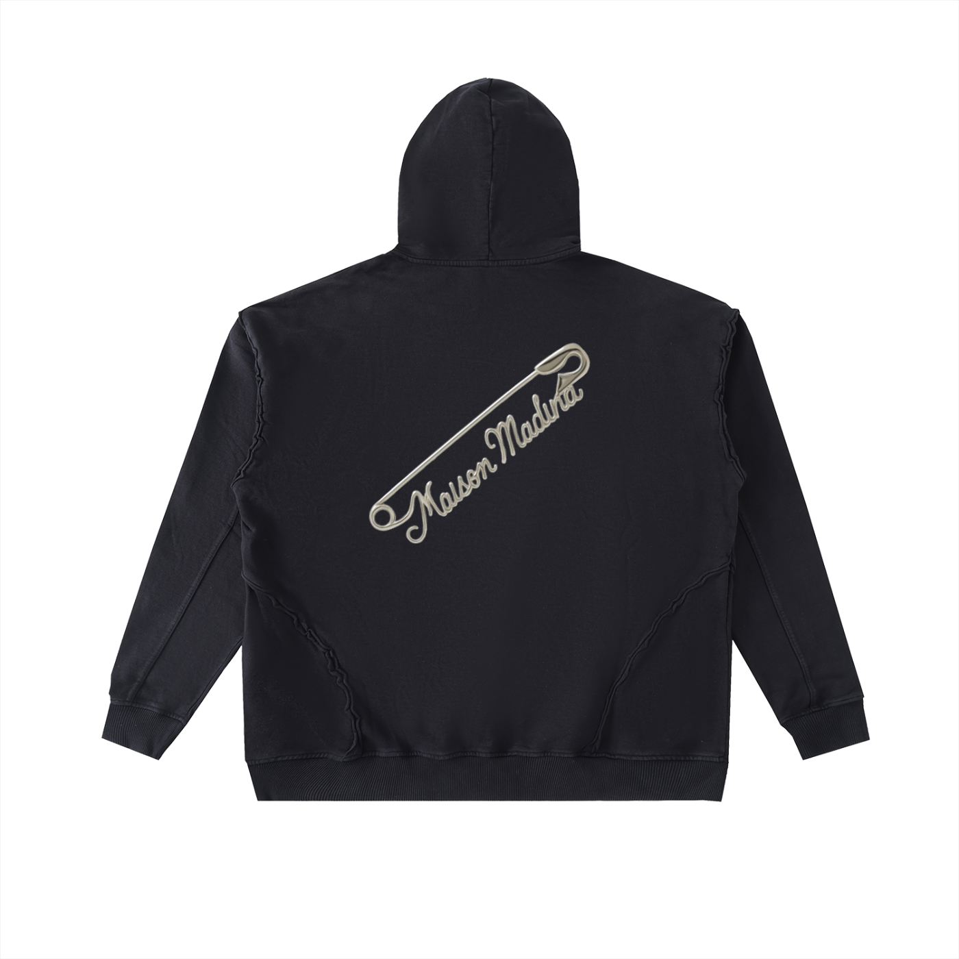 Sweat à Capuche Oversize Style Vintage Coutures Brutes