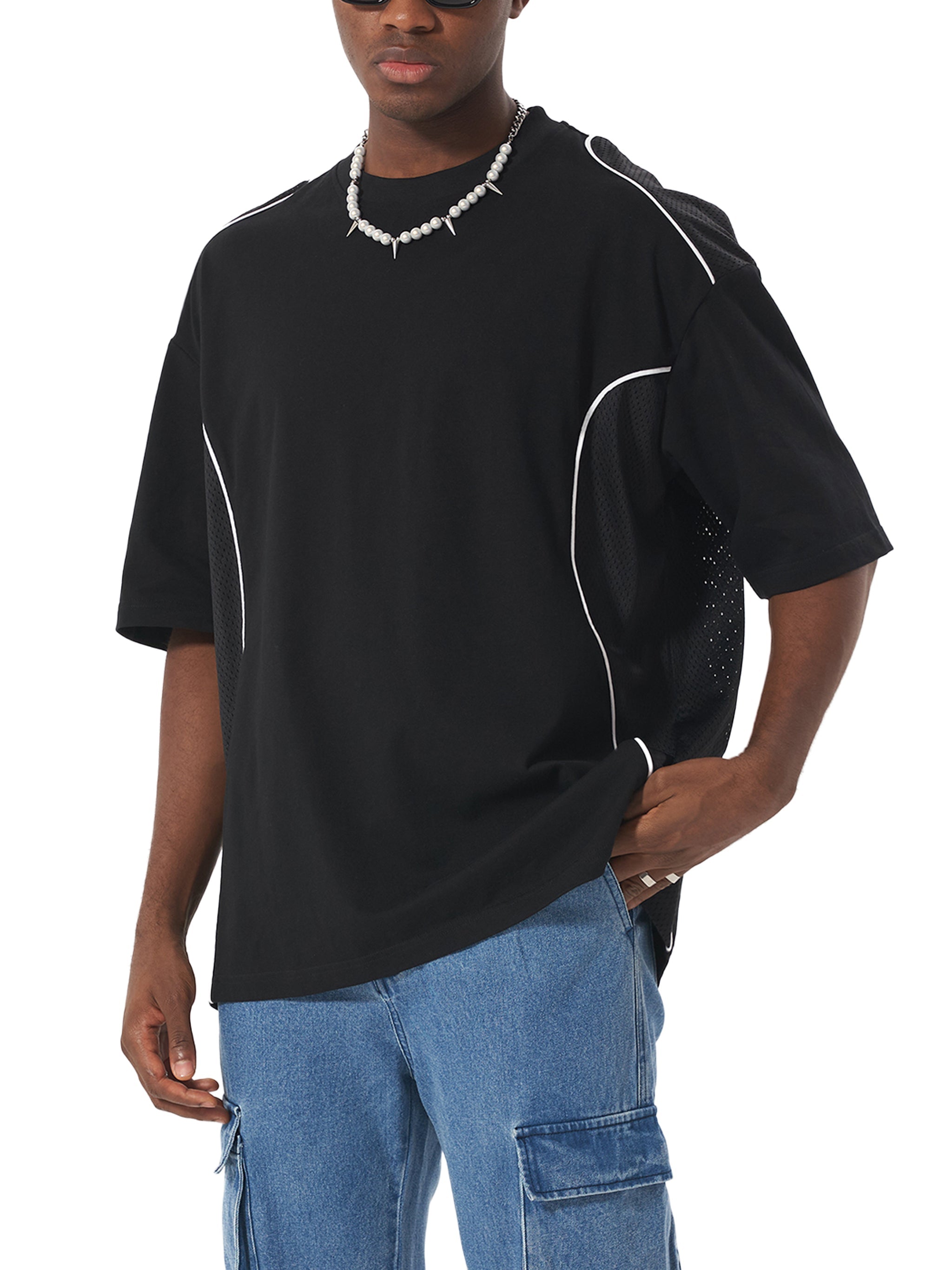 T-shirt Ferizaj 05 - Contrast Piped Panel