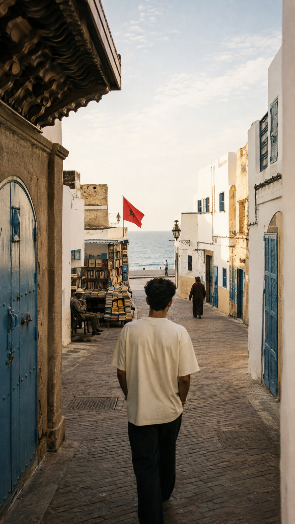Rabat — un jeune homme traverse les Oudayas en direction de l’Atlantique