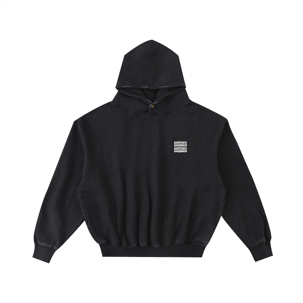 Sweat à Capuche Court Oversize Unisexe – Effet Usé & Détails Effilochés