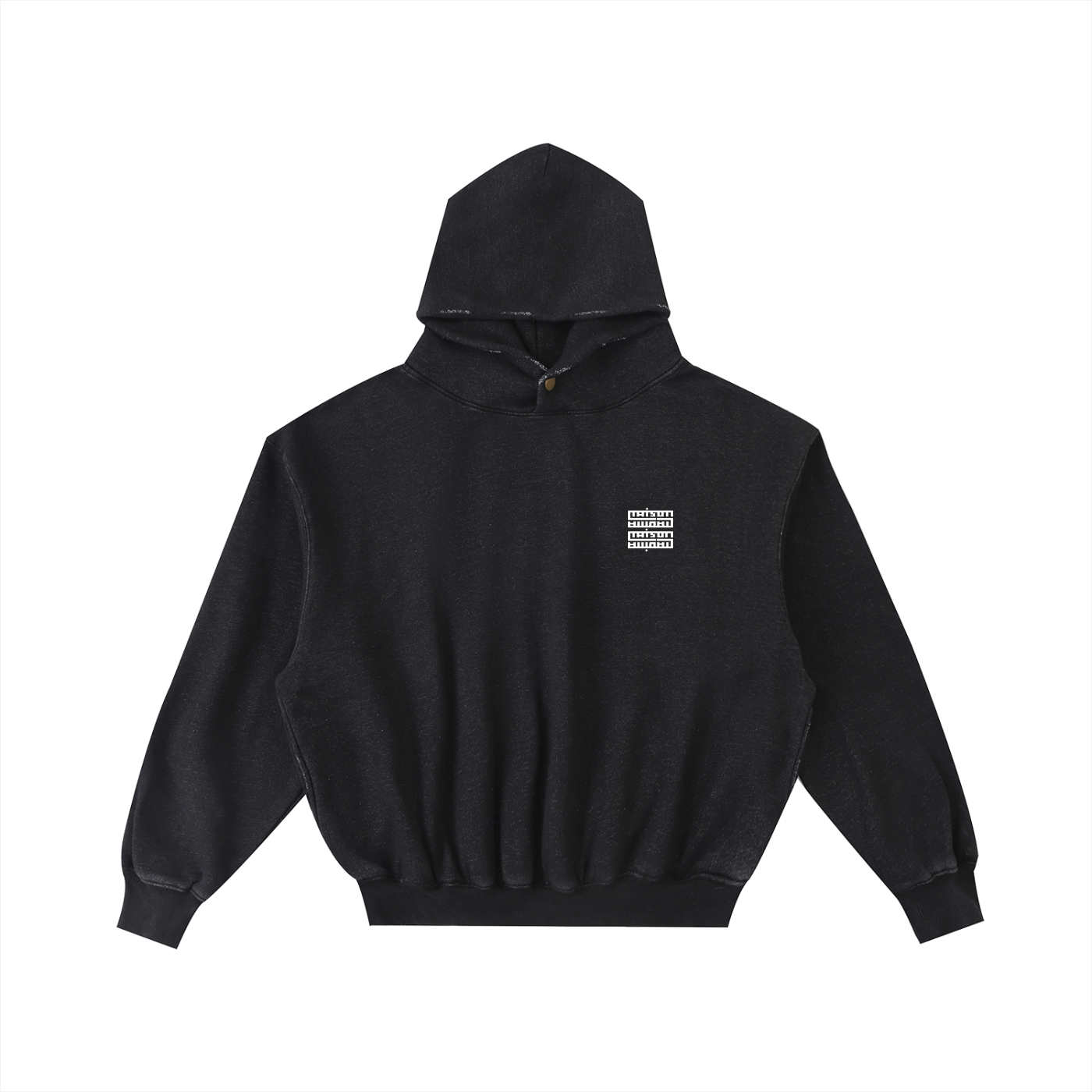 Sweat à Capuche Court Oversize Unisexe – Effet Usé & Détails Effilochés