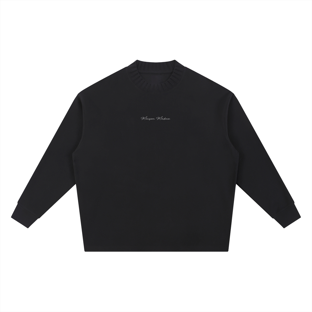 Sweat-shirt oversize à col rond en maille