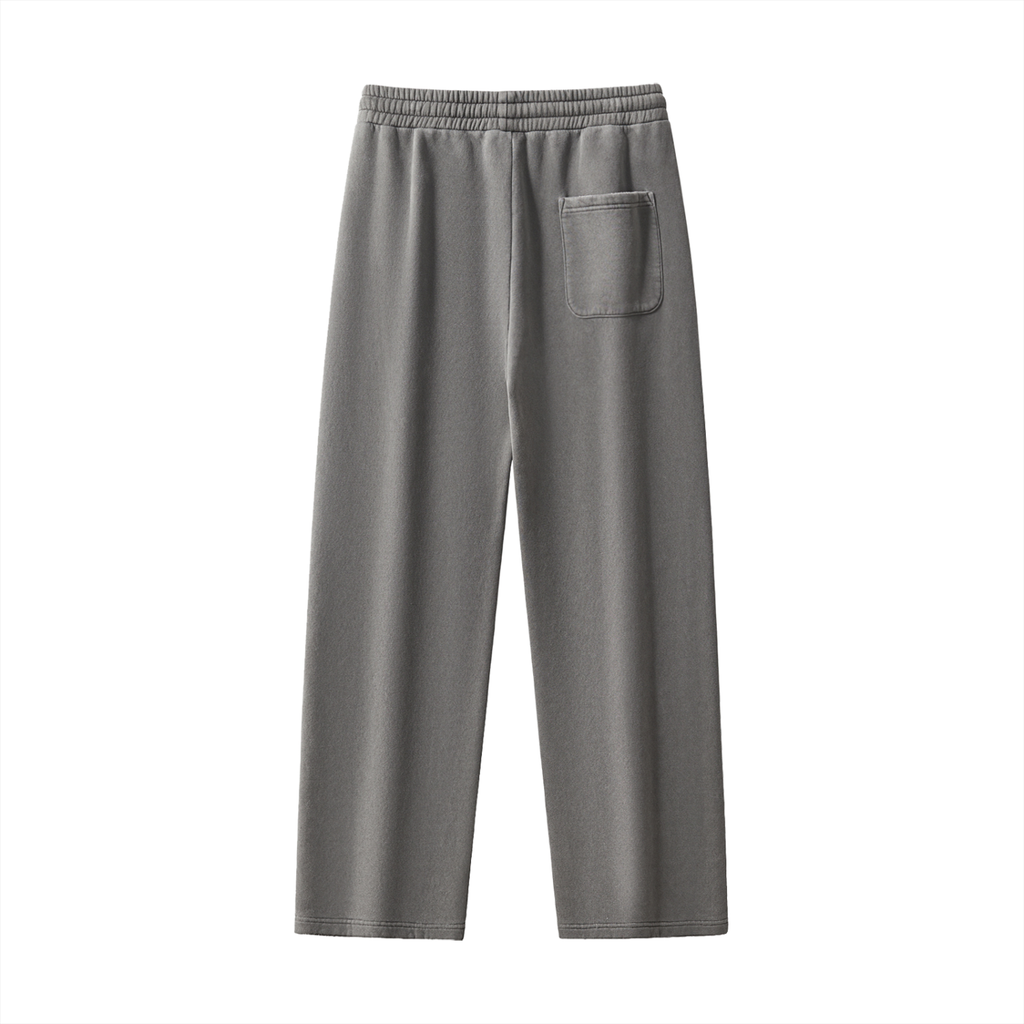 Pantalon Unisexe Droit Taille Mi-Haute – Style Streetwear en Coton Mélangé