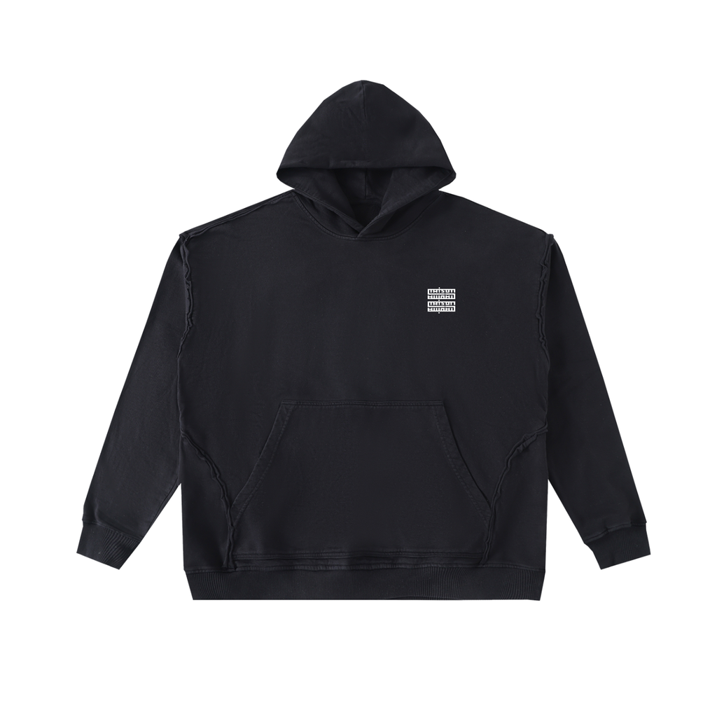 Sweat à Capuche Oversize Effet Usé & Coutures Apparentes