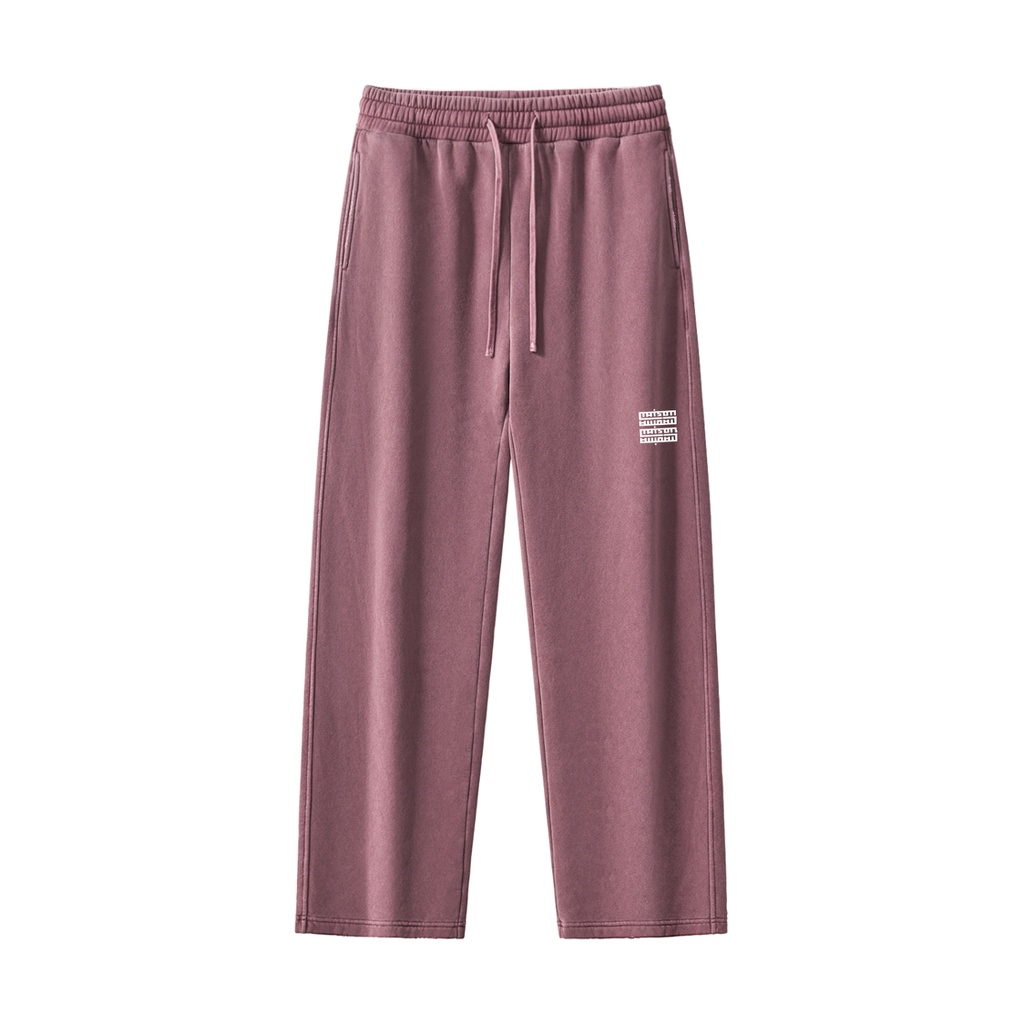 Pantalon Unisexe Droit Taille Mi-Haute – Style Streetwear en Coton Mélangé