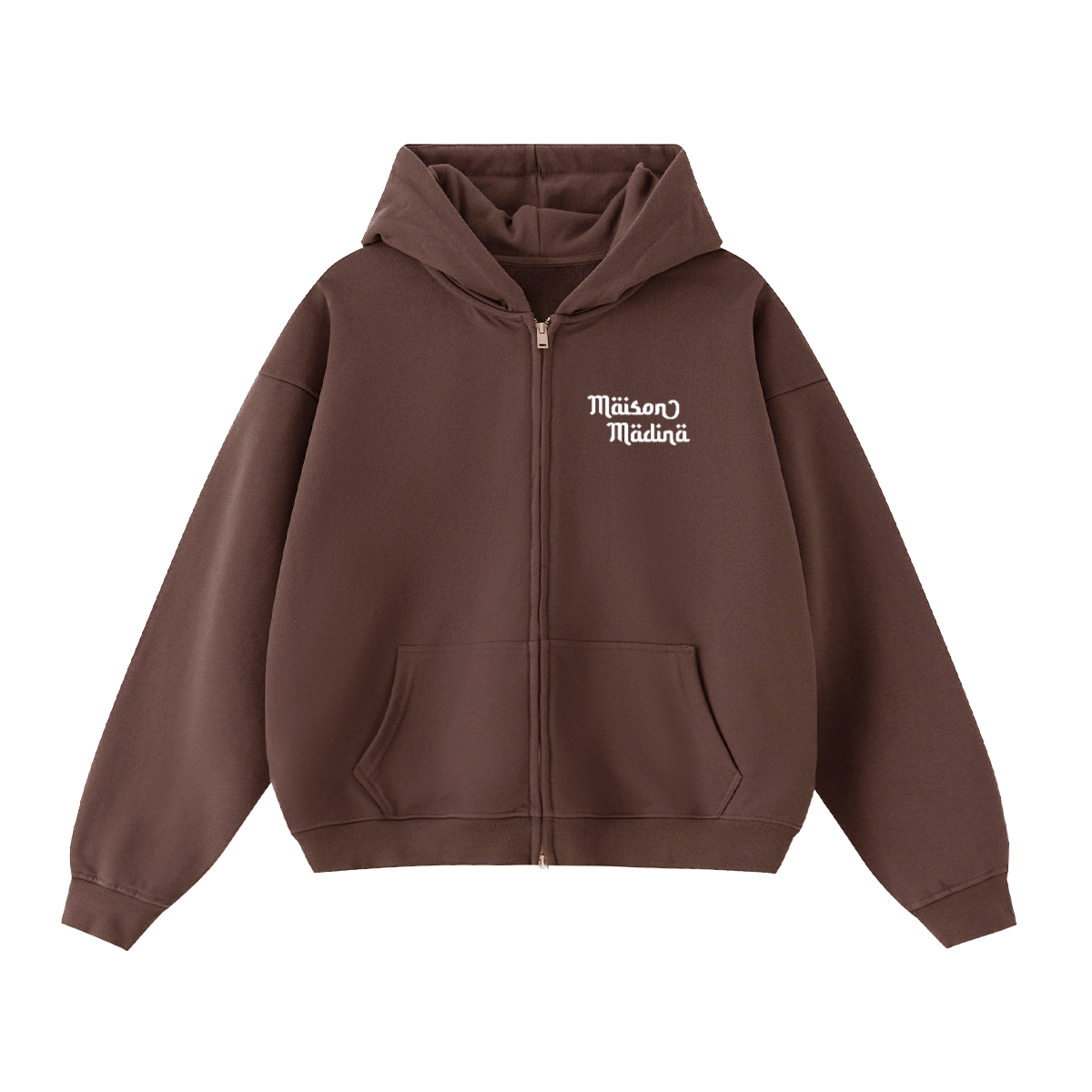 Hoodie Cropped Heavyweight 460GSM Double Fermeture – Coupe Oversize Unisexe