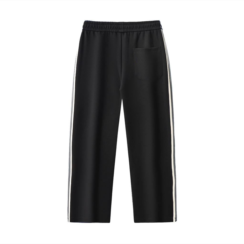 Pantalon droit à bandes latérales contrastées
