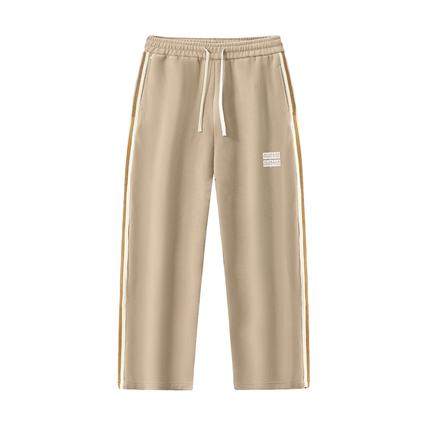 Pantalon droit à bandes latérales contrastées