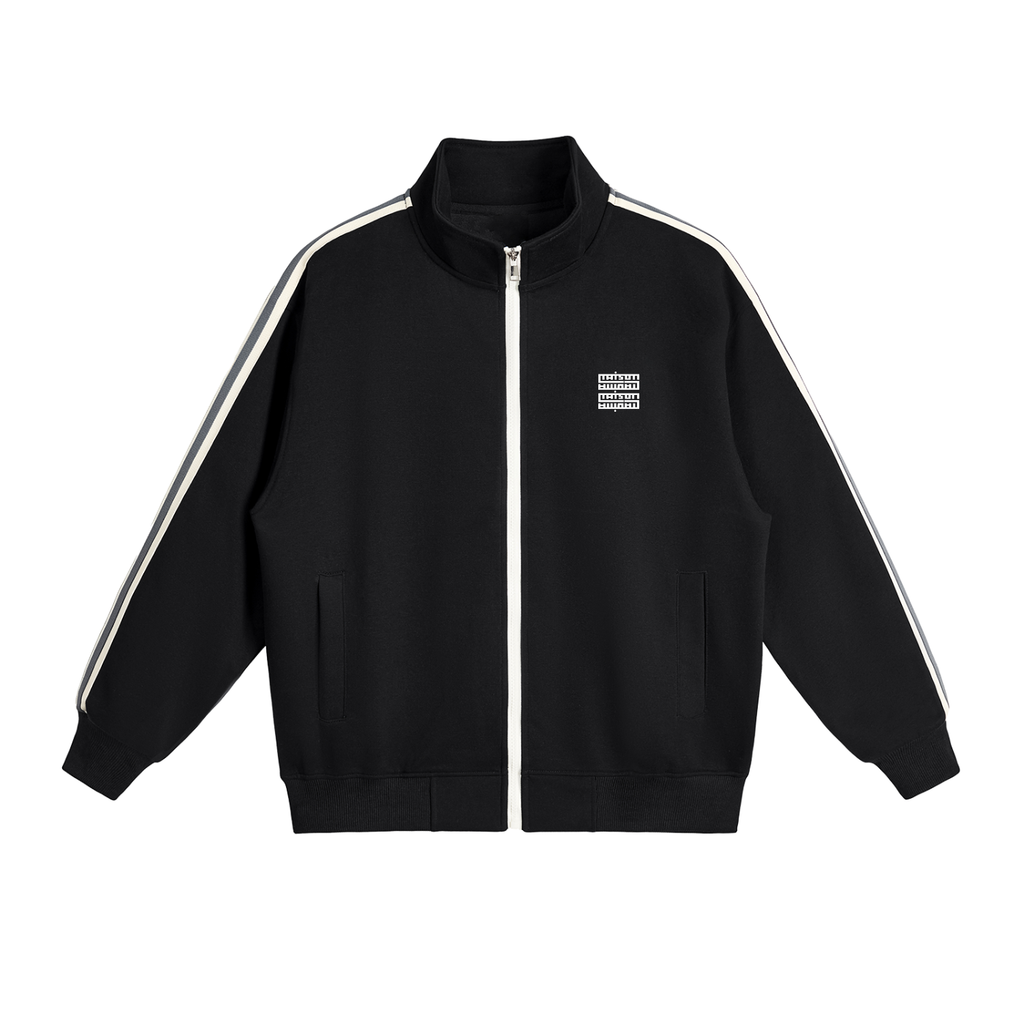Veste à col montant avec bandes latérales contrastées