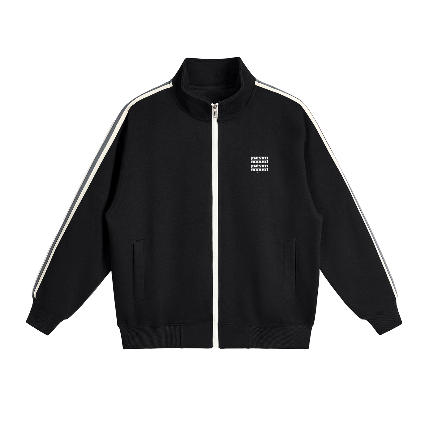 Veste à col montant avec bandes latérales contrastées