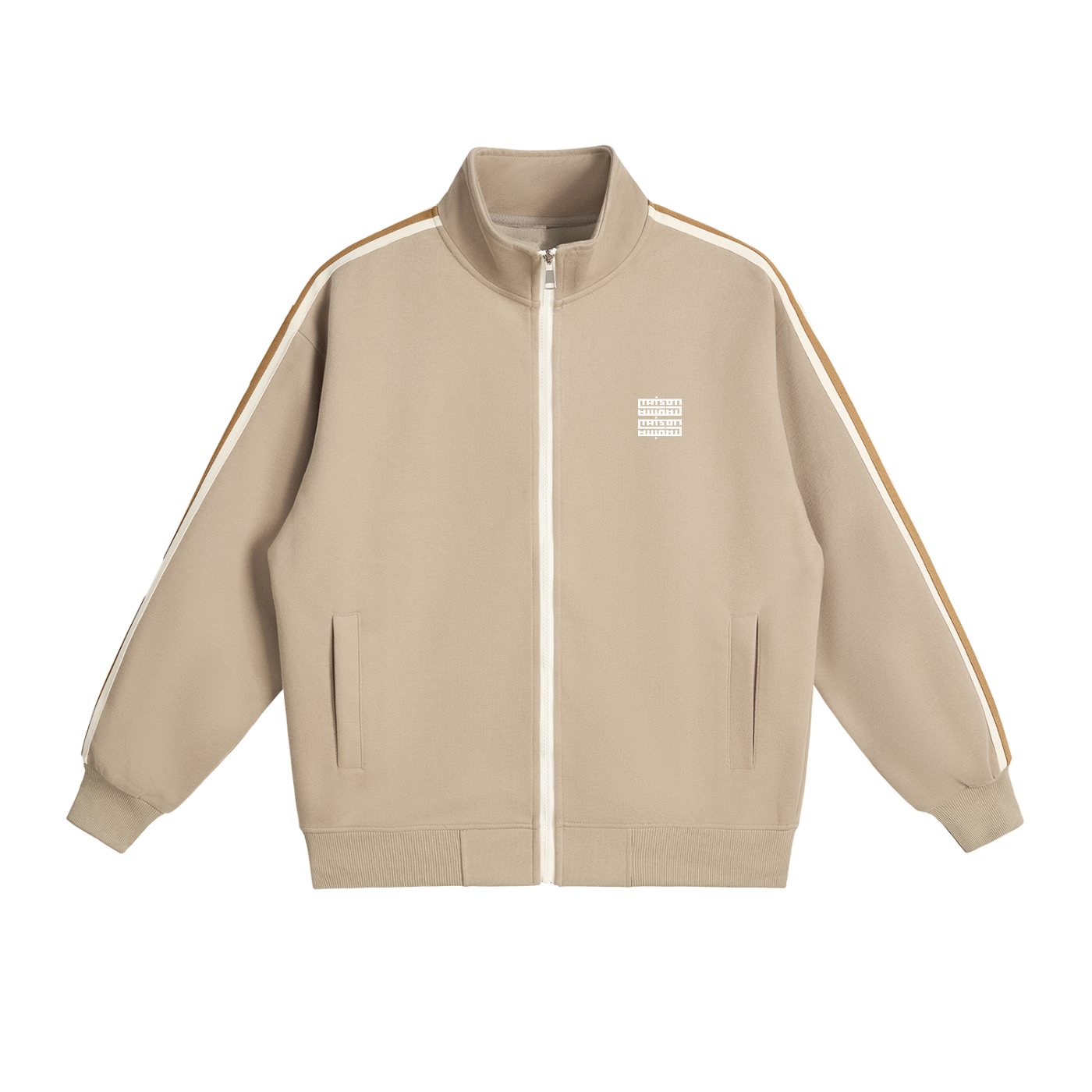 Veste à col montant avec bandes latérales contrastées