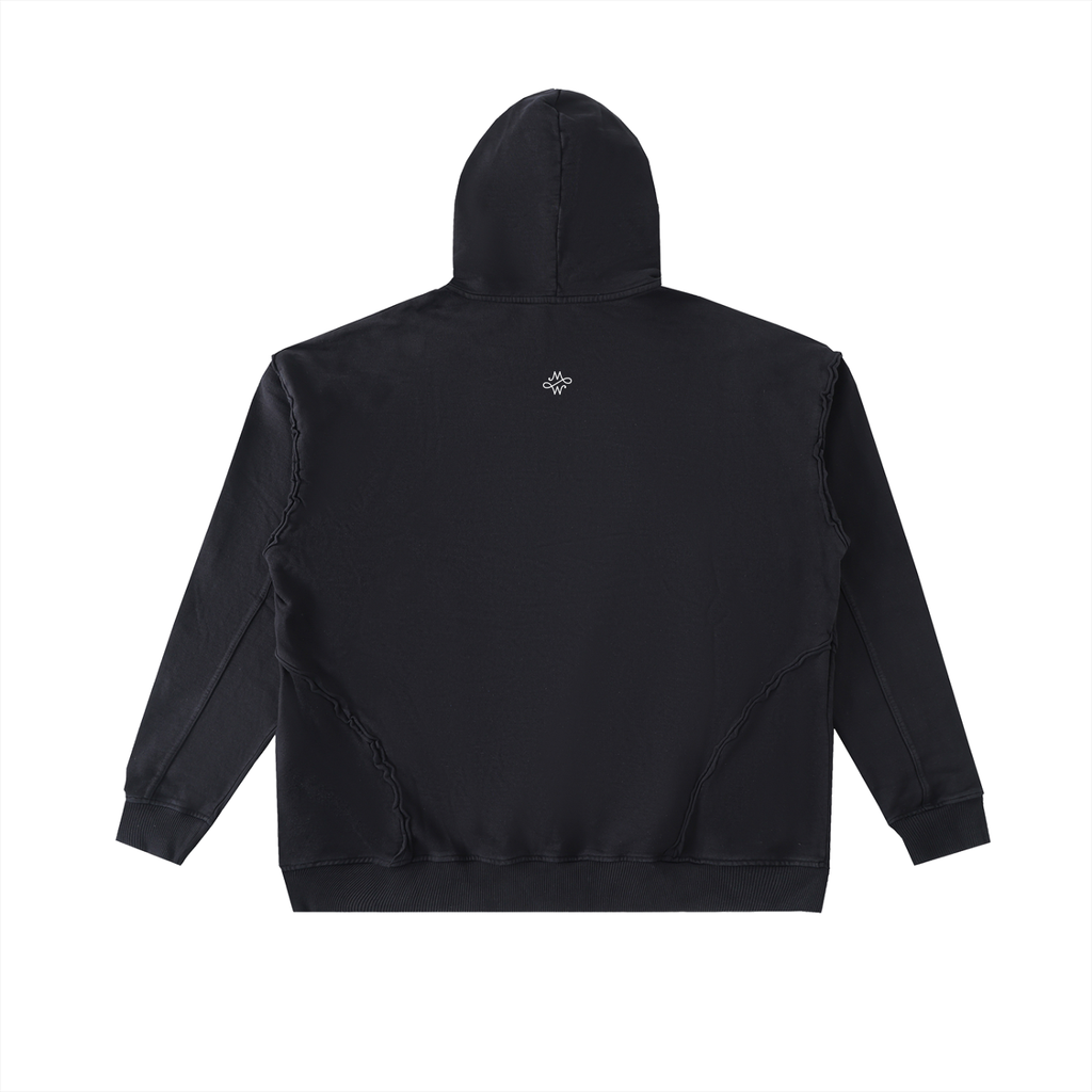 Sweat à Capuche Oversize Effet Usé & Coutures Apparentes