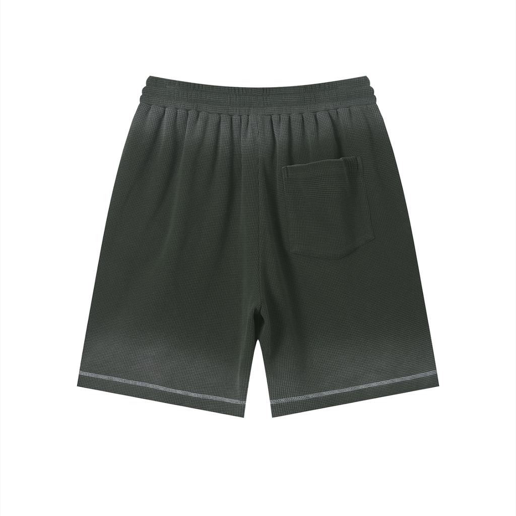 MM - Unisex Sunfade Waffle Raw Hem Shorts