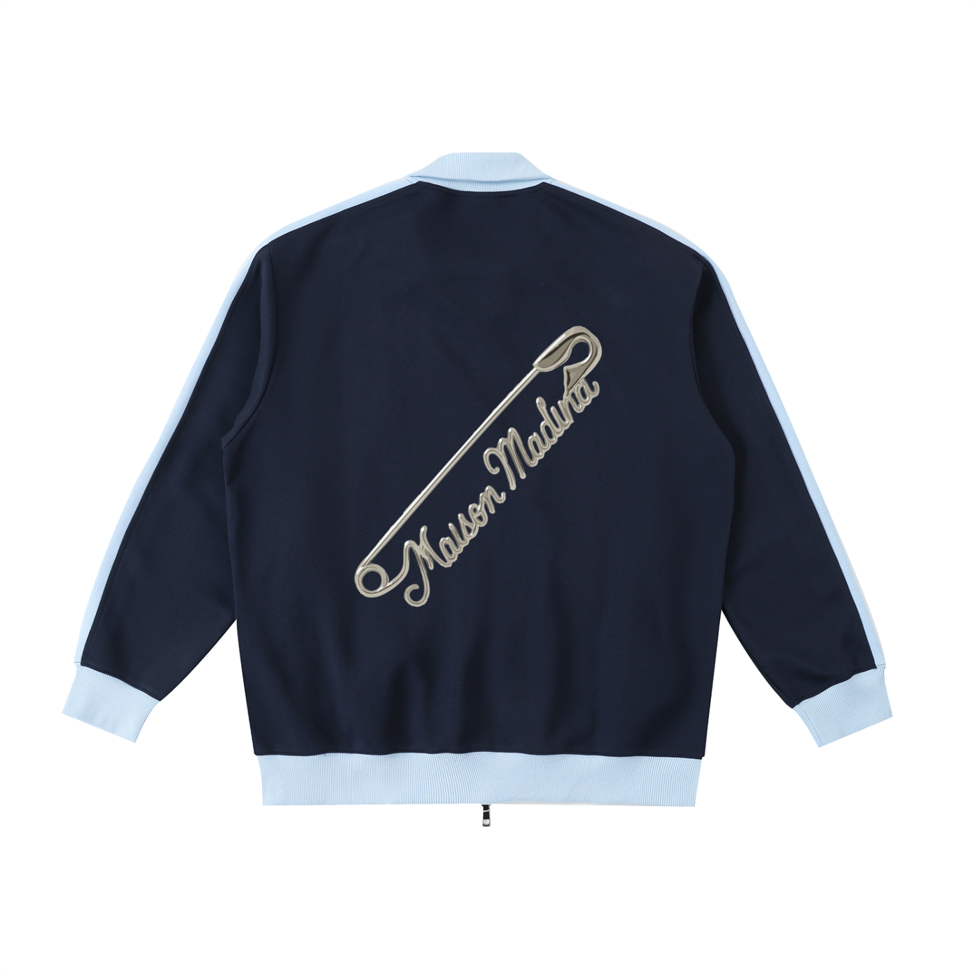 Veste Unisexe Zippée à Col Montant – Contrast Trim & Logo Maison Madina