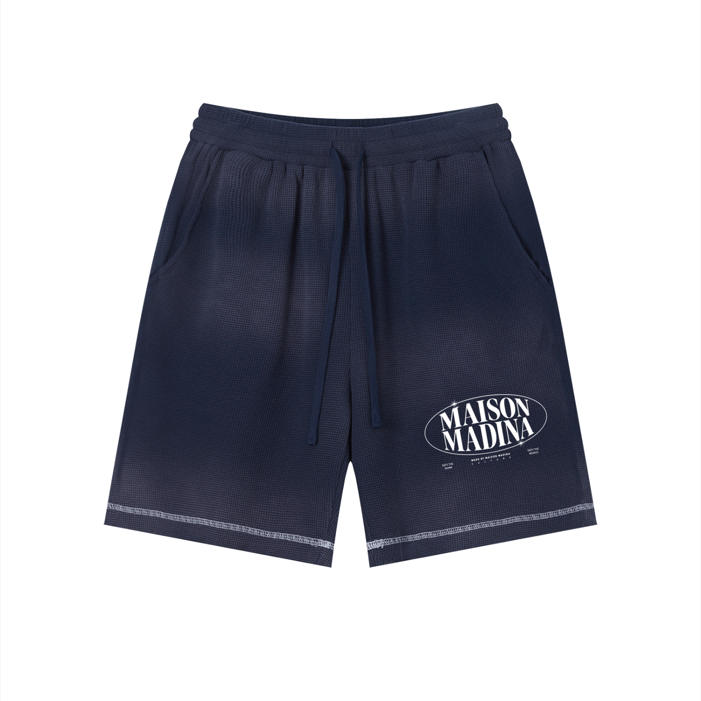 MM - Unisex Sunfade Waffle Raw Hem Shorts