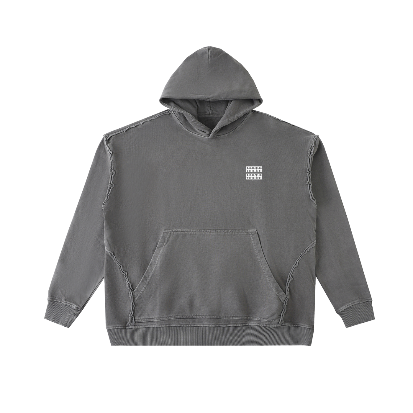 Sweat à Capuche Oversize Effet Usé & Coutures Apparentes