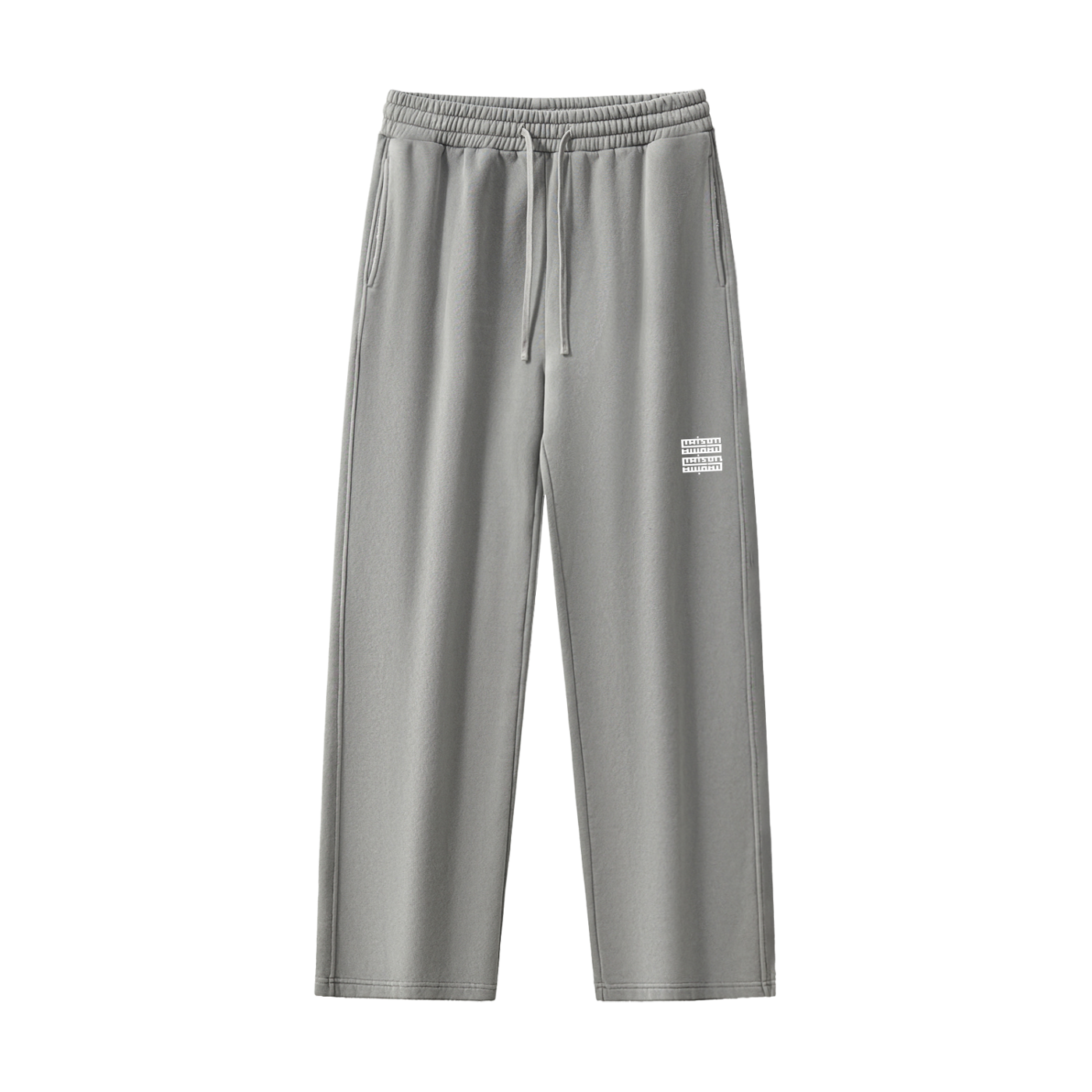 Pantalon Unisexe Droit Taille Mi-Haute – Style Streetwear en Coton Mélangé