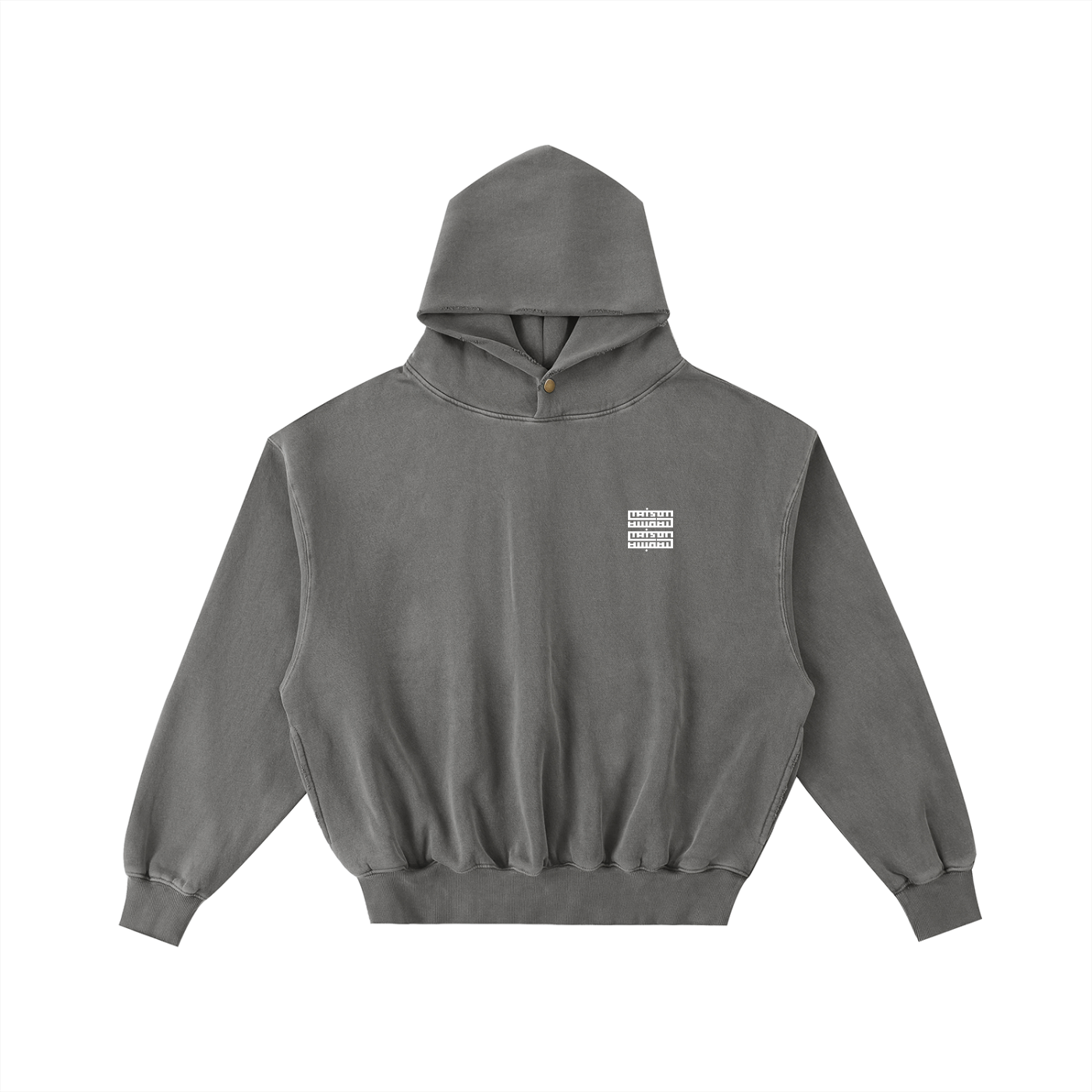 Sweat à Capuche Court Oversize Unisexe – Effet Usé & Détails Effilochés