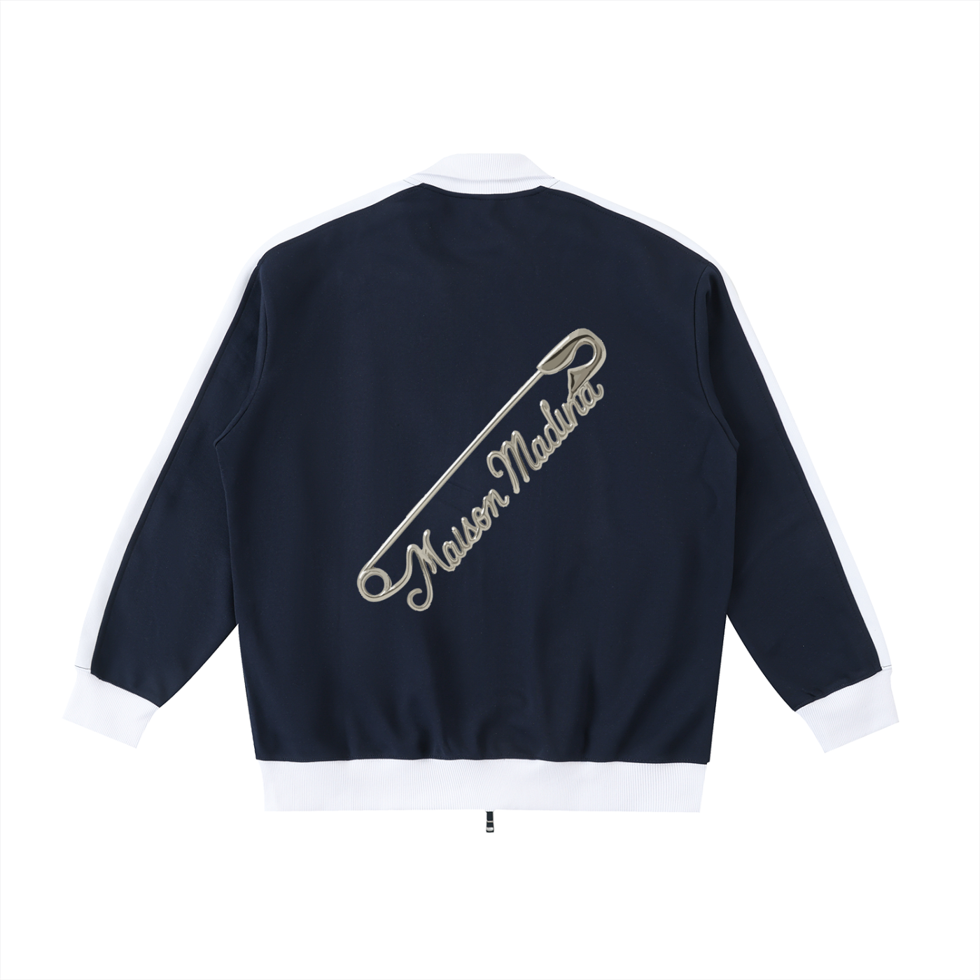 Veste Unisexe Zippée à Col Montant – Contrast Trim & Logo Maison Madina