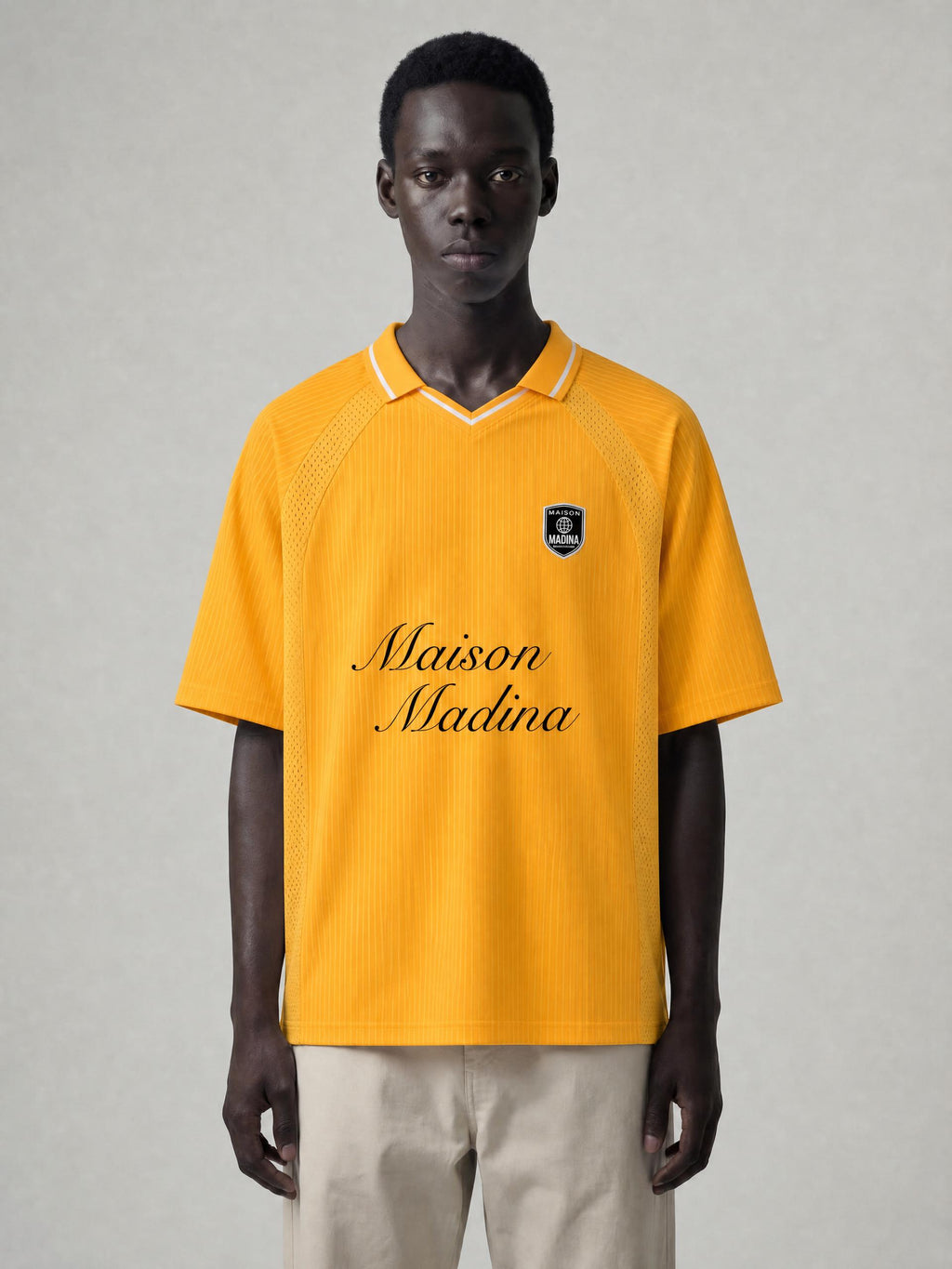 MM Maillot Football Rayé – Noir