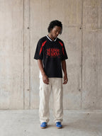 MM - Unisex Oversized Color Block V-Neck T-Shirt