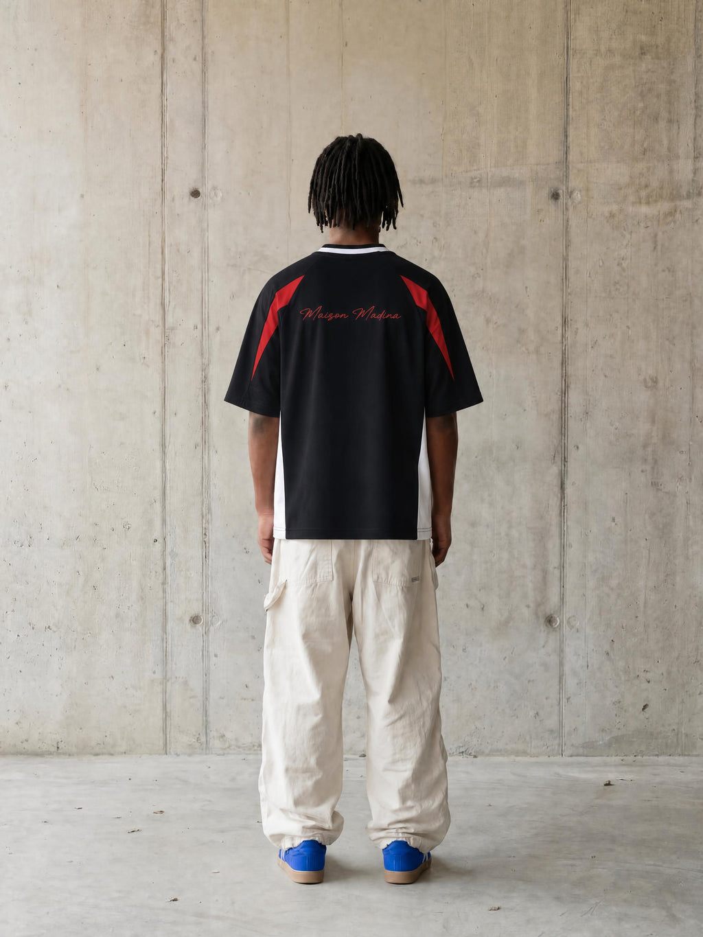 MM - Unisex Oversized Color Block V-Neck T-Shirt