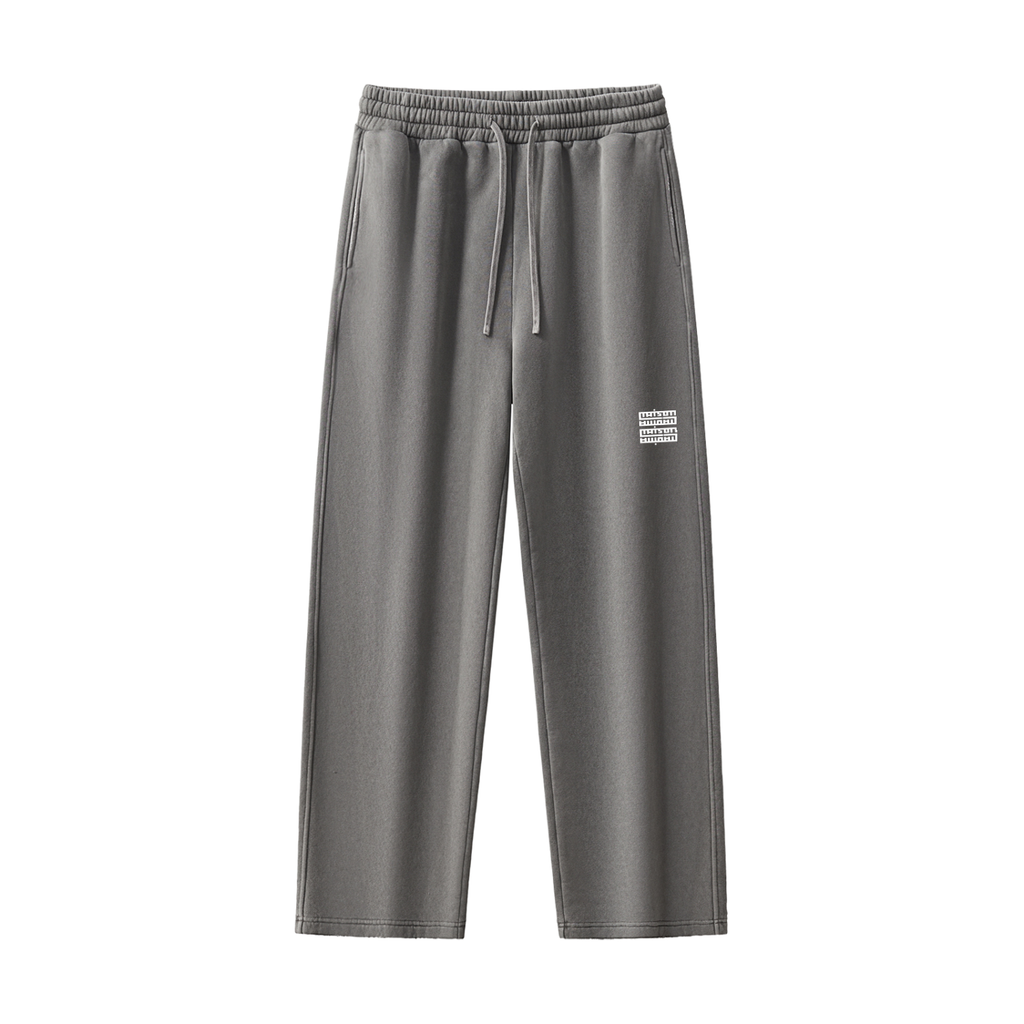 Pantalon Unisexe Droit Taille Mi-Haute – Style Streetwear en Coton Mélangé