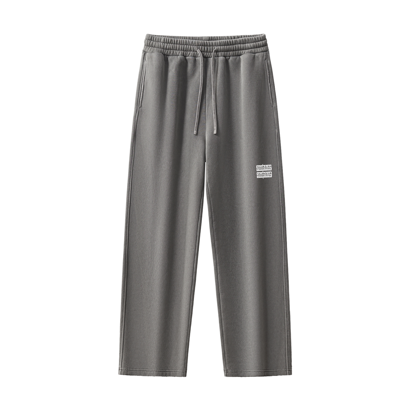 Pantalon Unisexe Droit Taille Mi-Haute – Style Streetwear en Coton Mélangé