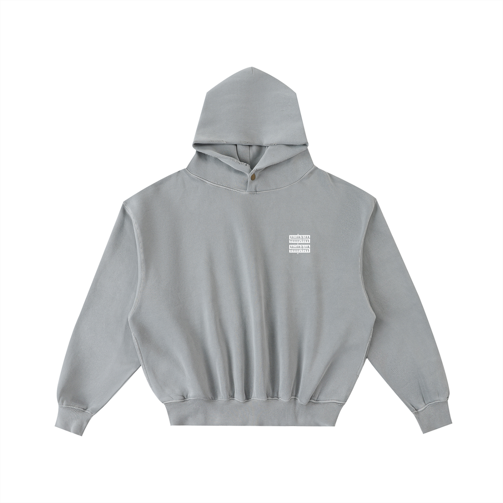 Sweat à Capuche Court Oversize Unisexe – Effet Usé & Détails Effilochés