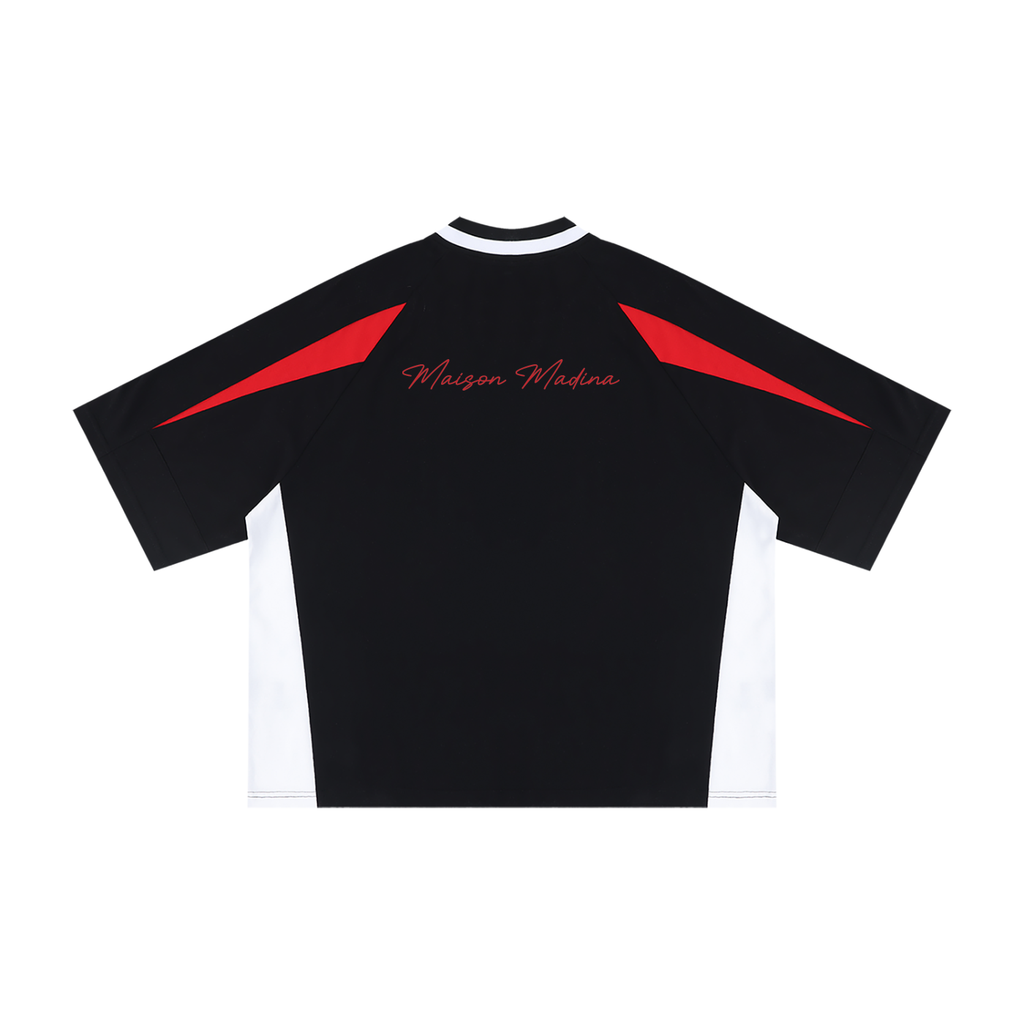 MM - Unisex Oversized Color Block V-Neck T-Shirt