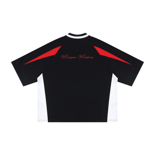 MM - Unisex Oversized Color Block V-Neck T-Shirt