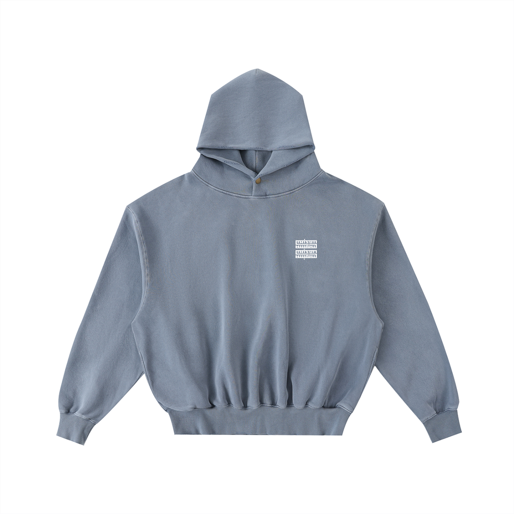Sweat à Capuche Court Oversize Unisexe – Effet Usé & Détails Effilochés