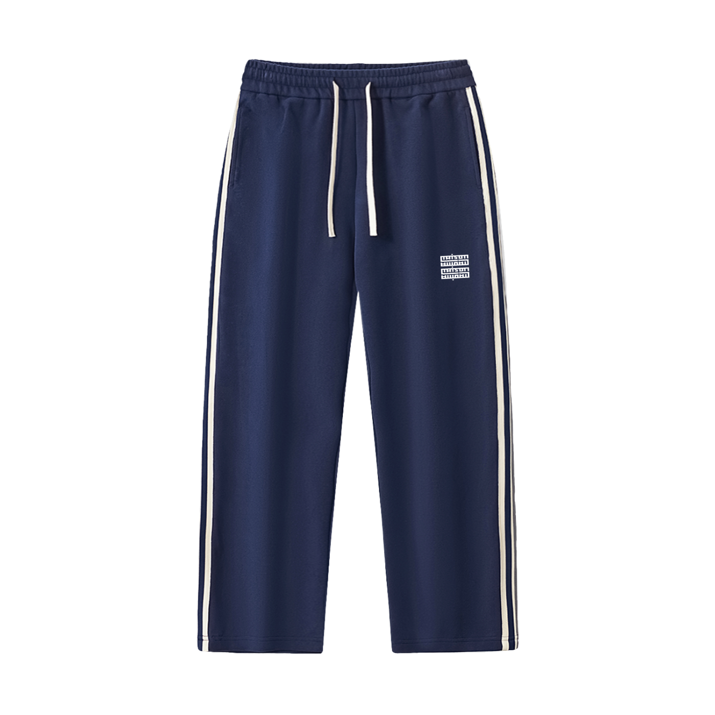Pantalon droit à bandes latérales contrastées