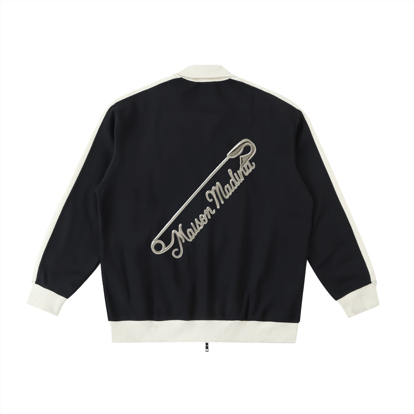 Veste Unisexe Zippée à Col Montant – Contrast Trim & Logo Maison Madina