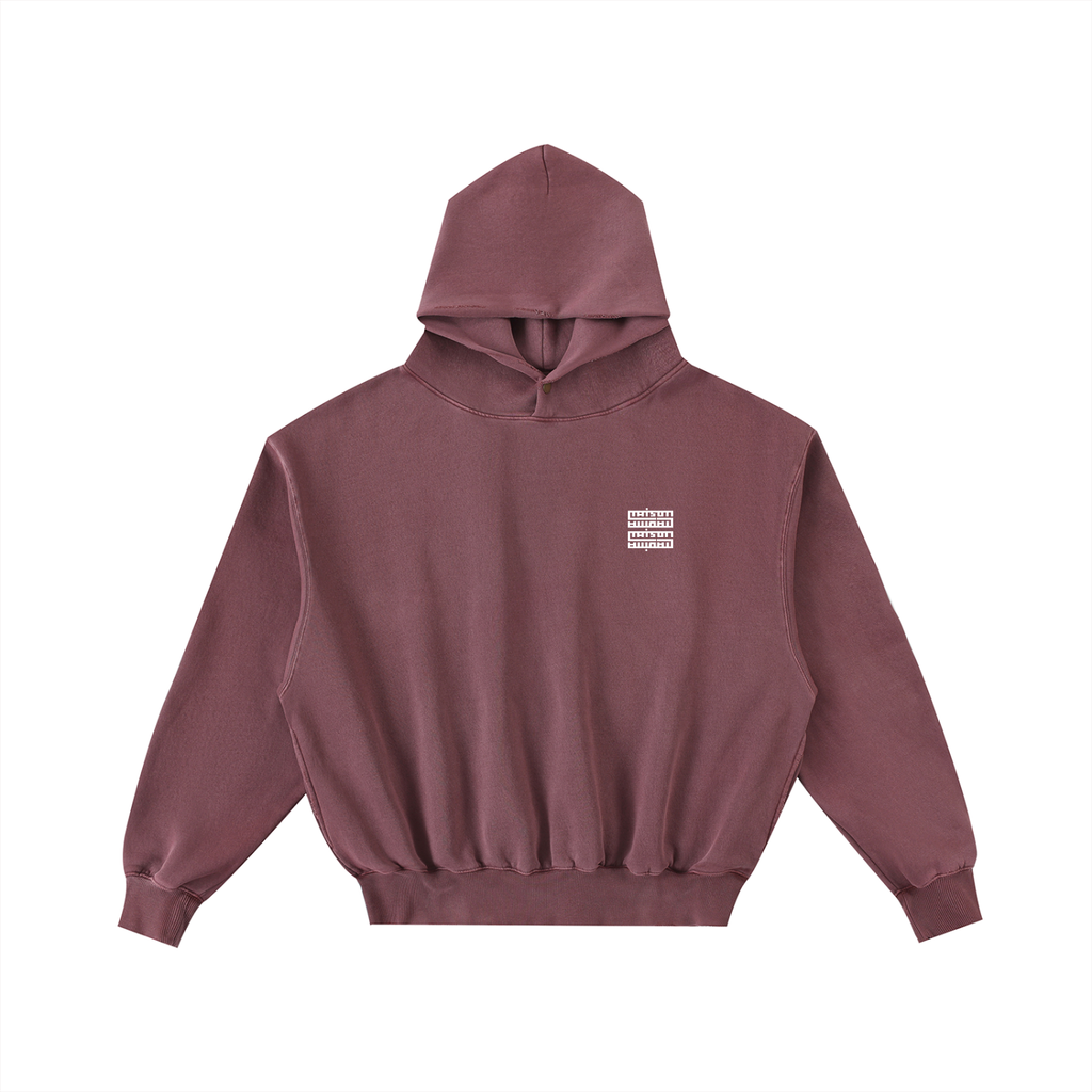 Sweat à Capuche Court Oversize Unisexe – Effet Usé & Détails Effilochés