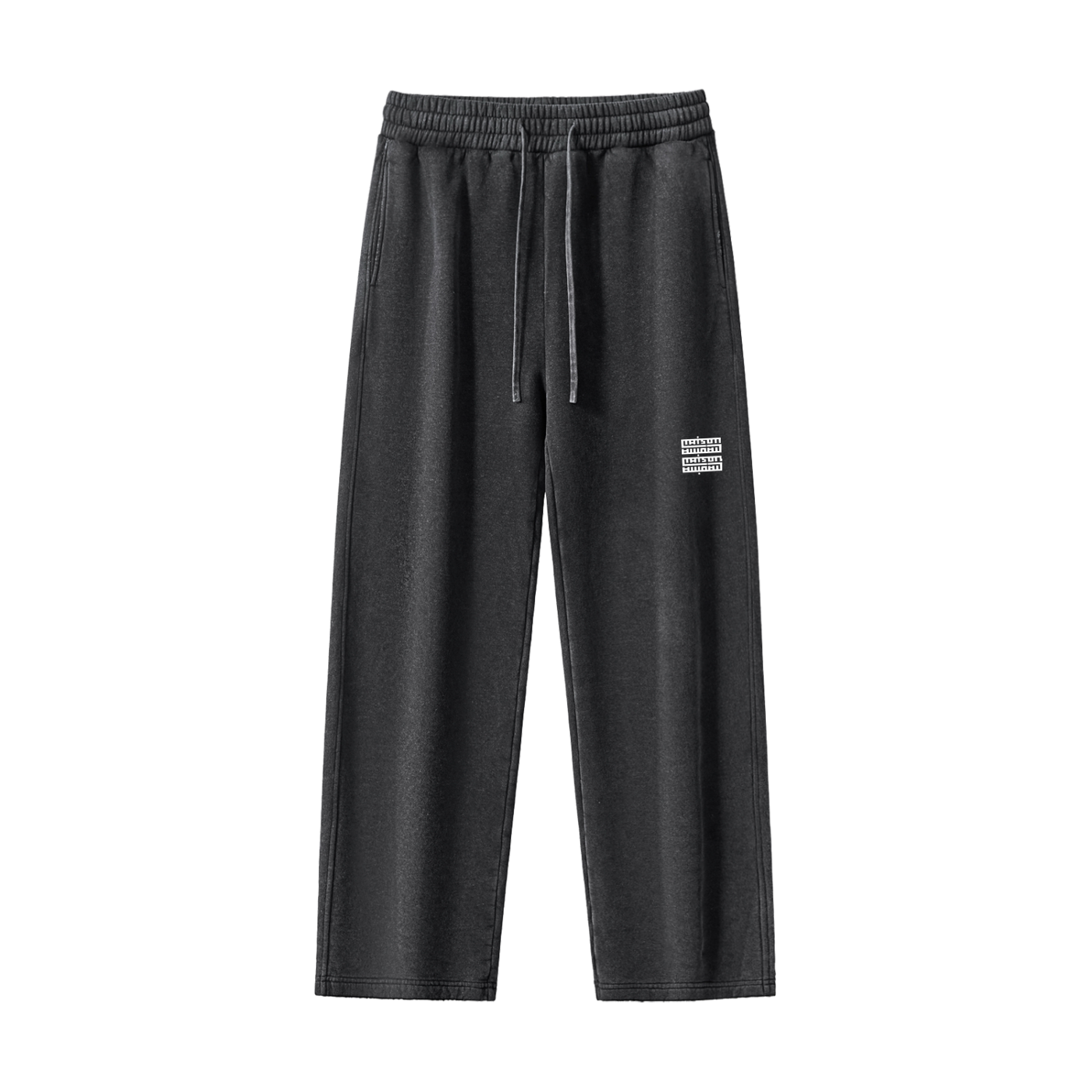 Pantalon Unisexe Droit Taille Mi-Haute – Style Streetwear en Coton Mélangé