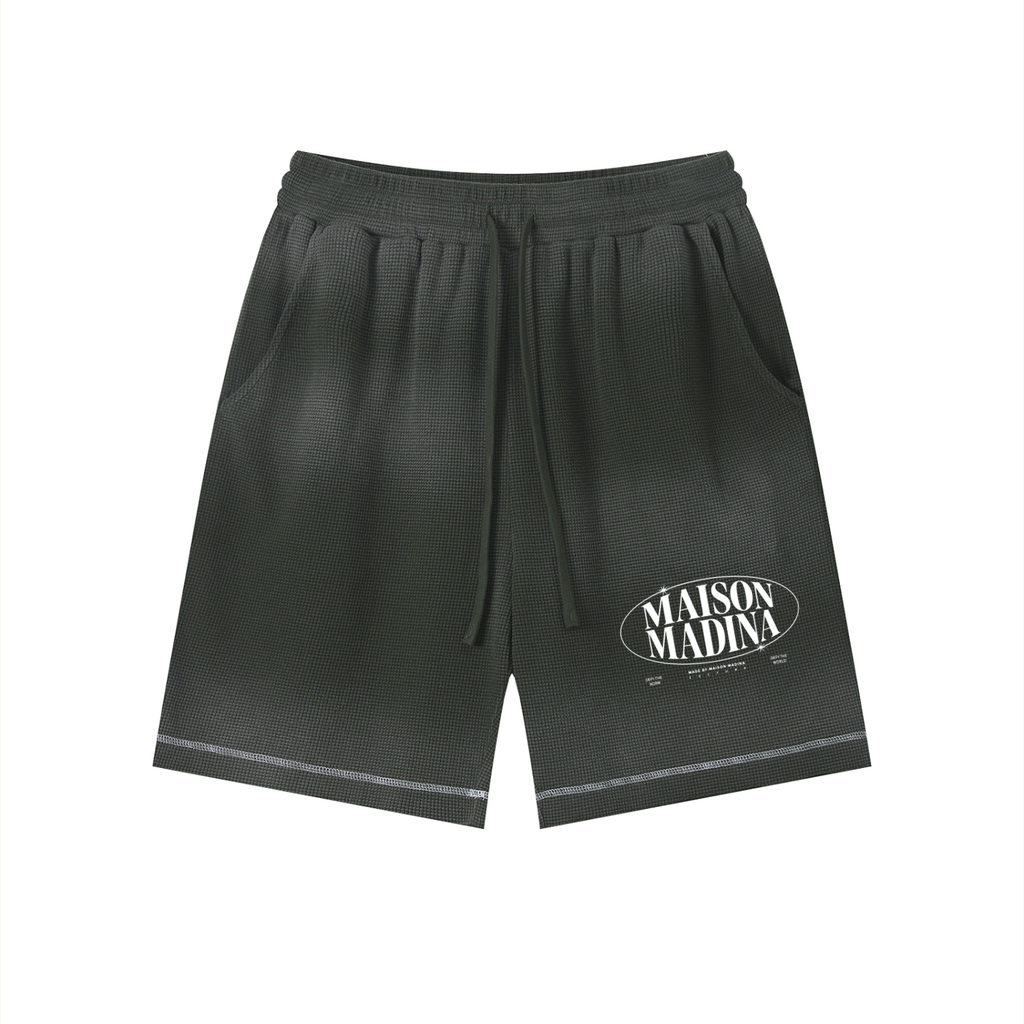 MM - Unisex Sunfade Waffle Raw Hem Shorts