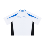 MM - White Unisex Oversized Color Block V-Neck T-Shirt