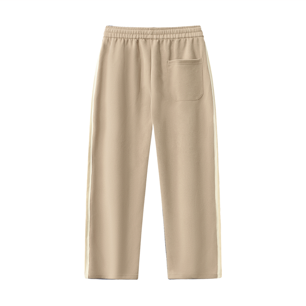 Pantalon droit à bandes latérales contrastées