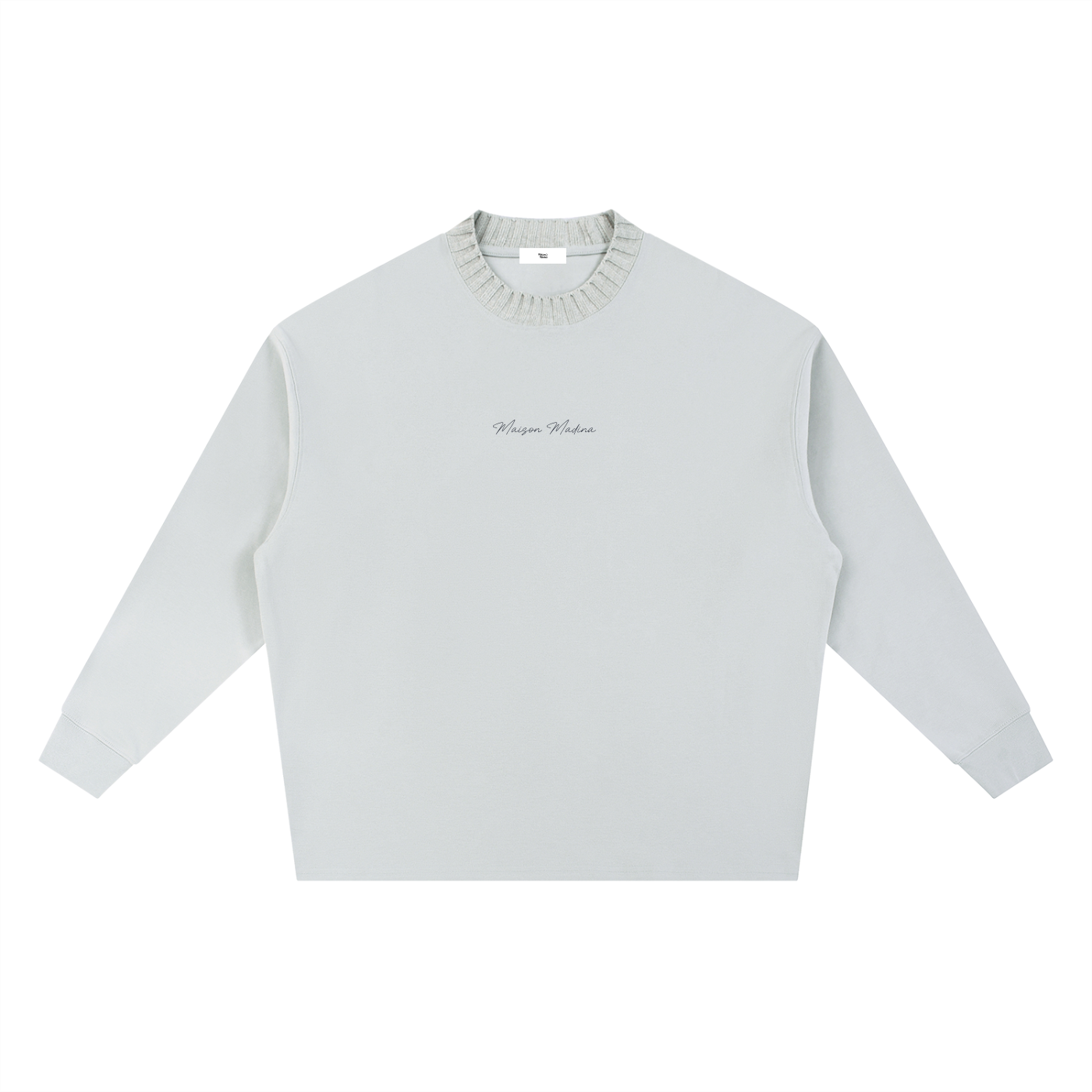 Sweat-shirt oversize à col rond en maille Maison Madina Noir
