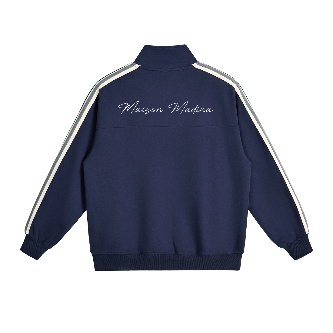 Veste à col montant avec bandes latérales contrastées