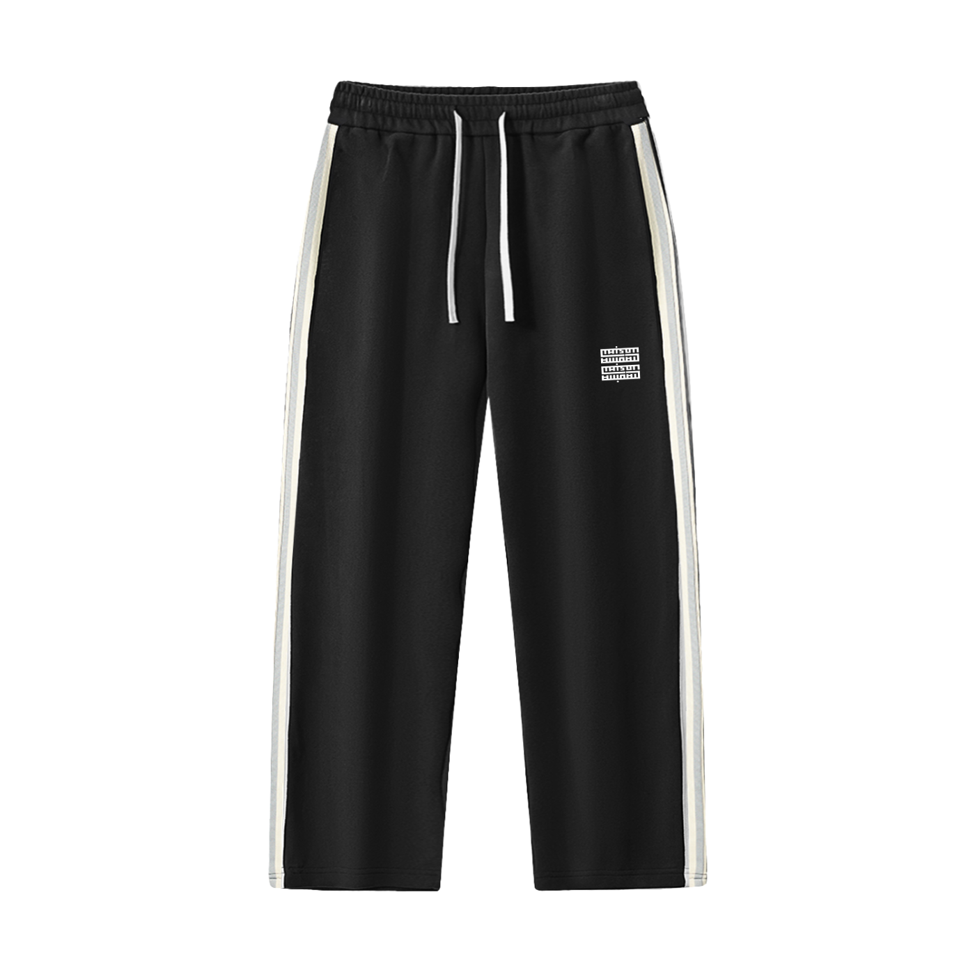 Pantalon droit à bandes latérales contrastées