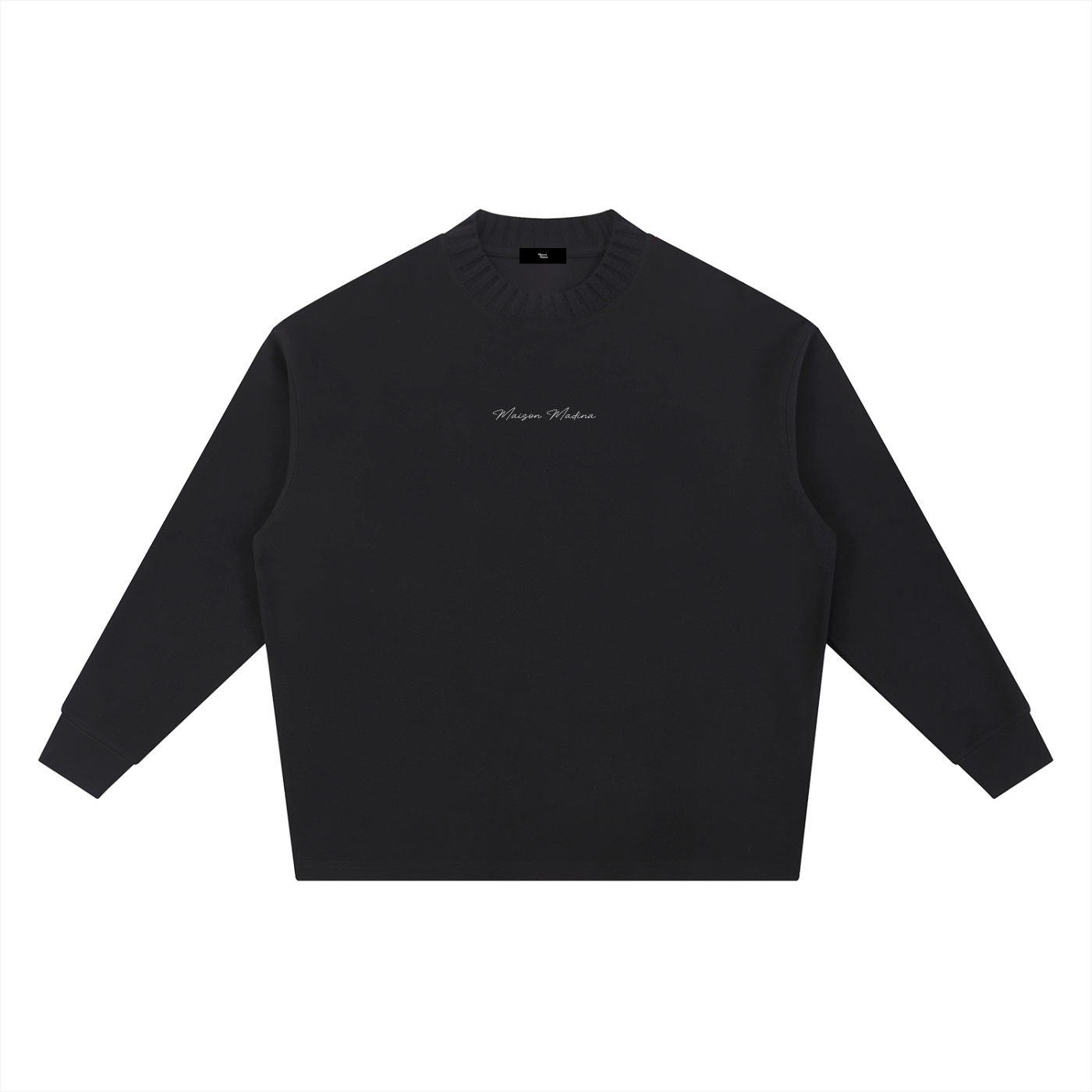Sweat-shirt oversize à col rond en maille