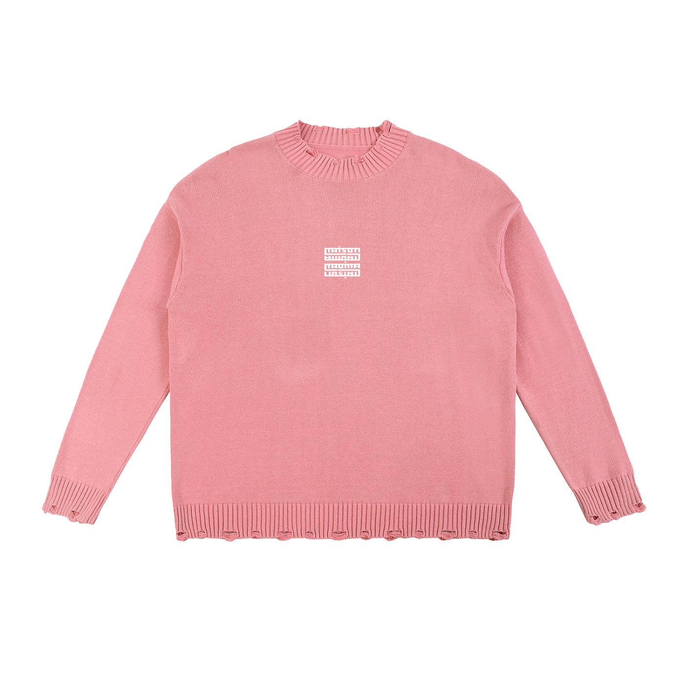 Pull Vintage Délavé à Bords Effilochés – Édition Épingle au Dos