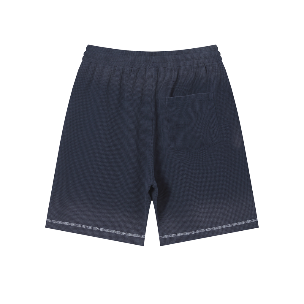 MM - Unisex Sunfade Waffle Raw Hem Shorts - Pink