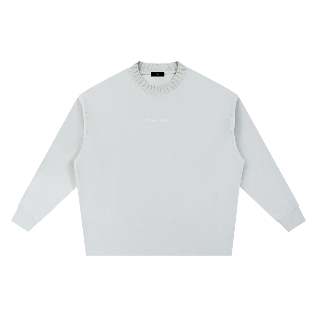 Sweat-shirt oversize à col rond en maille