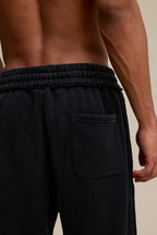 400GSM Men’s Raw-Edge Pigment-Wash Straight-Leg Pants Snow Wash Grey