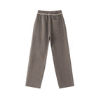 400GSM Men’s Raw-Edge Pigment-Wash Straight-Leg Pants Coffee Brown
