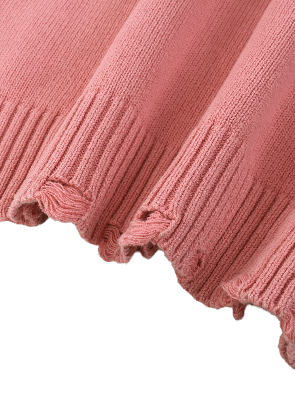 Pull Vintage Effet Délavé à Bords Effilochés